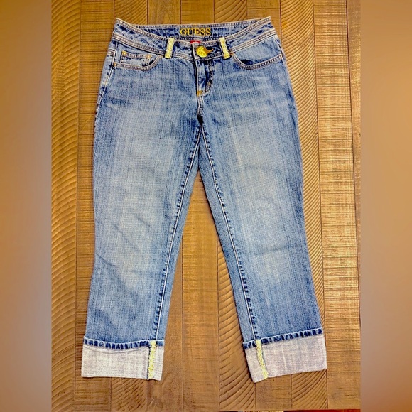Guess Denim - Vintage Guess Beaded Cropped Ankle Jeans with Cuffed Design Women’s Size 27